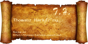 Thomasz Harkány névjegykártya